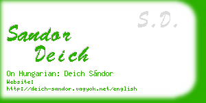 sandor deich business card